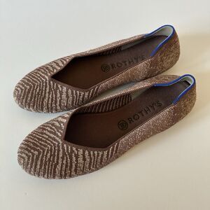 Rothy's Womens Retired Slip on Flats Desert Metallic Rose Pink Round Toe Size 11